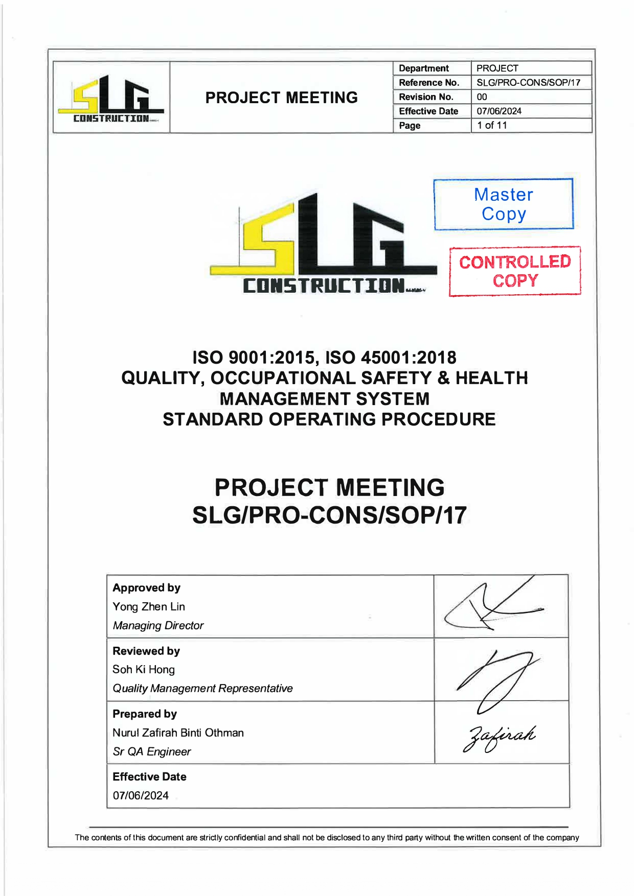 SLG-PRO-SOP Page 1